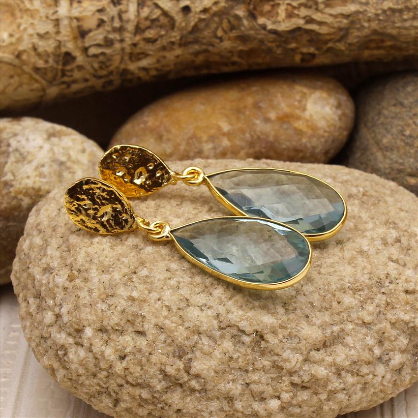 Amazing Multi Color Gemstone Earrings, Pear/Round Gemstone Earrings, Dangle Drop Earrings, Handmade Gemstone Earrings Jewelry (EJ-149)