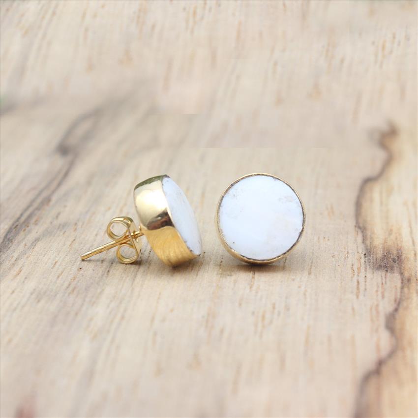 Multi Natural Agate, Sugar Druzy Gemstone, Gold Plated Earring, Dangling Earrings Gemstone Jewelry (EJ-2119)