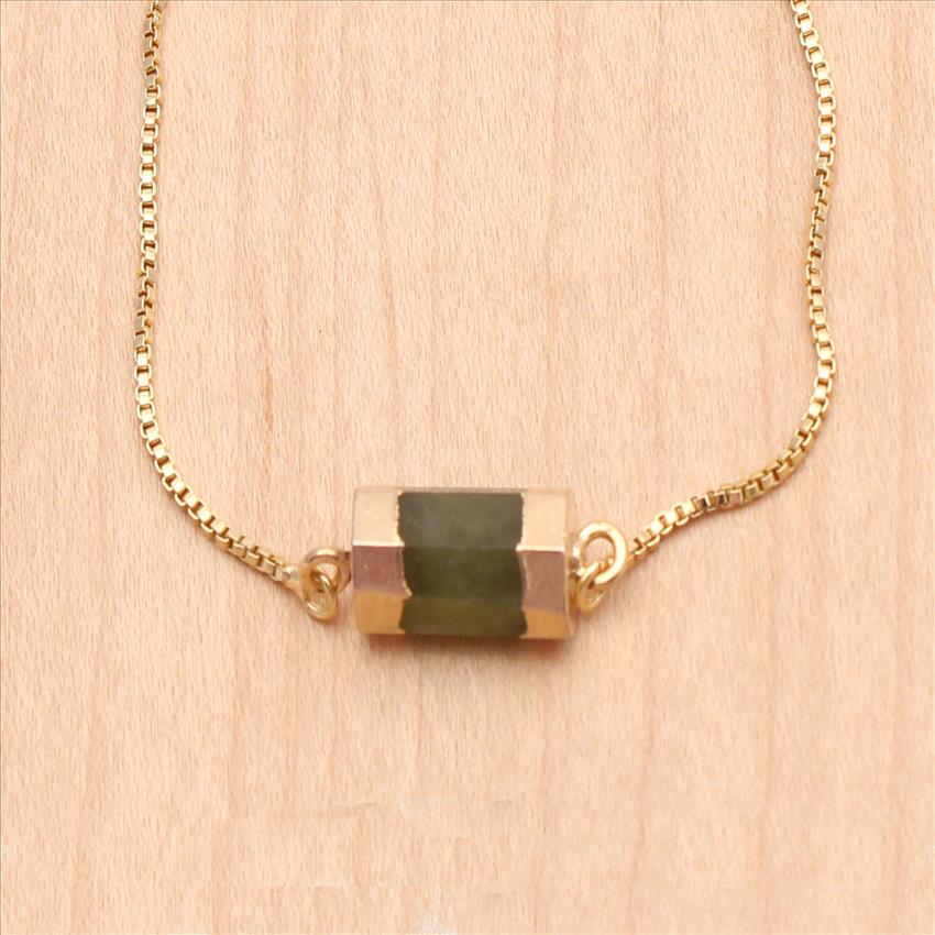 Chalcedony, Topaz Gemstone Dedicated Adjustable Gold Charm Bracelets Multi Gemstone Handmade  Bracelets Jewelry (EJ-2562)