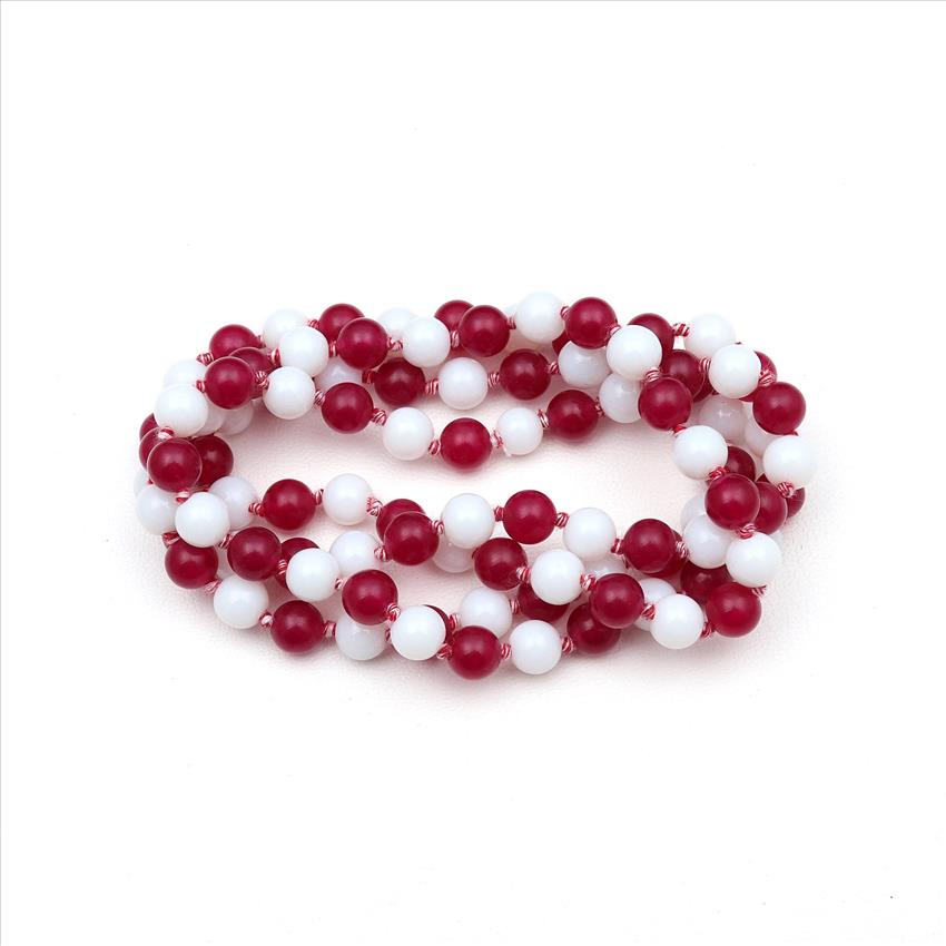 Jade, Agate Druzy Gemstone Beaded Charm Necklace Handmade Knotted Necklace Thread Necklace Statement Necklace (B8N-65)