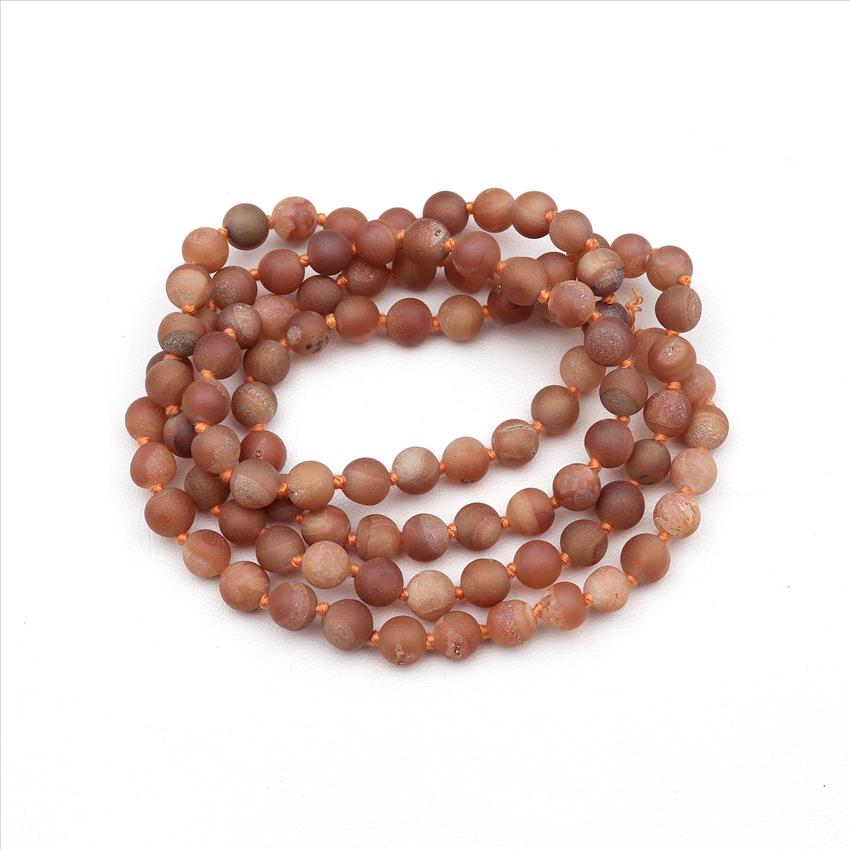 Druzy & Jade Gemstone Beaded Handmade Knotted Necklace Charm Necklace for Men Women Jewelry (B8N-21)