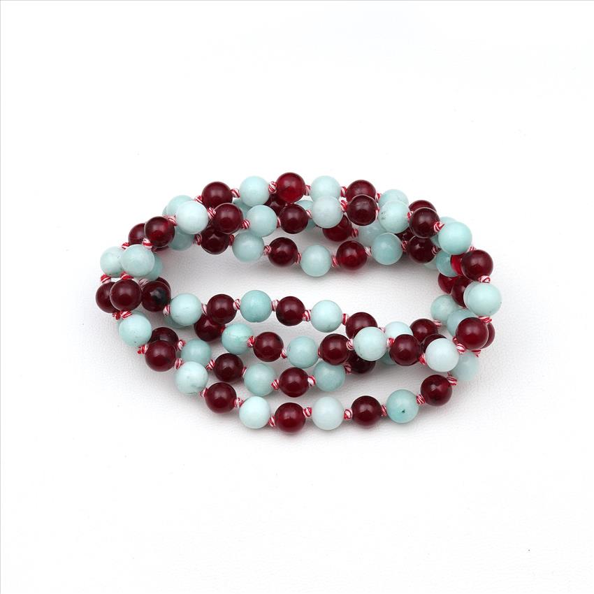 Jade & Sodalite Gemstone Beaded Necklace for Men Women Knotted Necklace Wholesale Gemstone Jewelry (B8N-25)