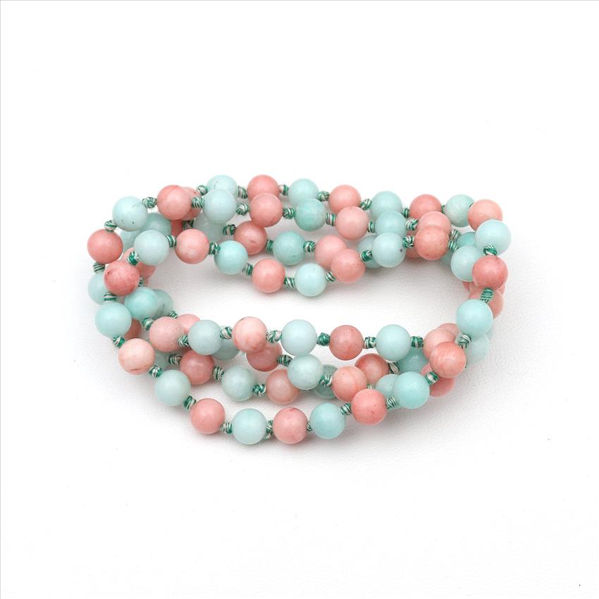 Druzy & Jade Gemstone Beaded Handmade Knotted Necklace Charm Necklace for Men Women Jewelry (B8N-21)