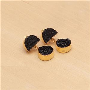 Amazing Multi Agate Druzy, Studs Earrings Gold Plated Gemstone Earrings Finding Jewelry, Gemstone Wholesale Jewelry (EJ-2857)