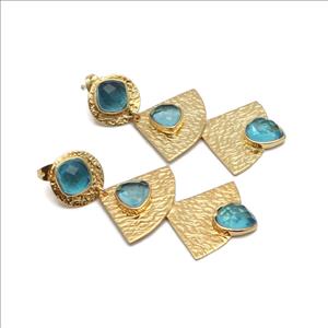 Awesome Gemstone Earrings Gold Plated Stud Earrings, Statement Earrings, Dangling Earrings Jewelry (EJ-2985)