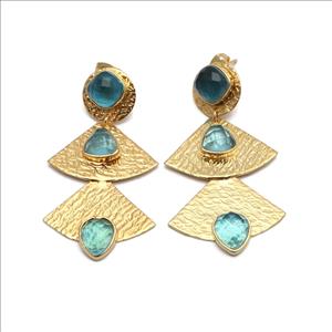 Awesome Gemstone Earrings Gold Plated Stud Earrings, Statement Earrings, Dangling Earrings Jewelry (EJ-2985)