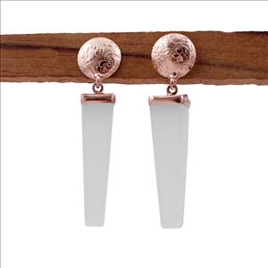 Agate Gemstone Earrings, Rose Gold Plated Stud Earring, Dangling Gemstone Earring, Handmade Gemstone Earring Jewelry AGE-37