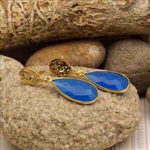 Amazing Multi Color Gemstone Earrings, Pear/Round Gemstone Earrings, Dangle Drop Earrings, Handmade Gemstone Earrings Jewelry (EJ-141)