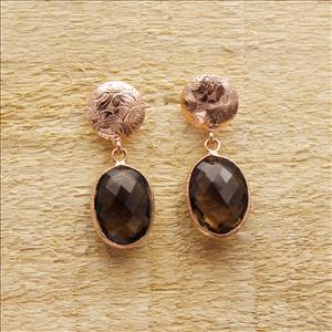 Amazing Smoky Quartz Gemstone Earrings, Oval Gemstone Earrings, Stud/Hook Earrings, Handmade Gemstone Earrings Jewelry(EJ-106)
