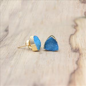 Multi Natural Sugar Druzy Gemstone, Gold Plated Earring, Dangling Earrings Gemstone Earrings Jewelry (EJ-2123)