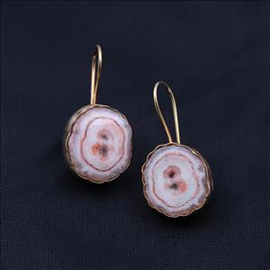 Amazing Solar Quartz Druzy Gemstone Earring,Gold Plated Earring, Quartz Hook Earring Finding Jewelry (EJ-1082)