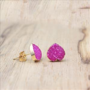 Multi Natural Sugar Druzy Gemstone, Gold Plated Earring, Dangling Earrings Gemstone Earrings Jewelry (EJ-2123)