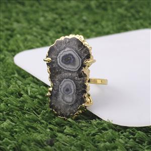 Natural Solar Druzy Rings, Gemstone Ring, Druzy Ring, Solar Quartz Druzy Gemstone, Adjustable Rings, Handmade Jewelry (EJ-482)