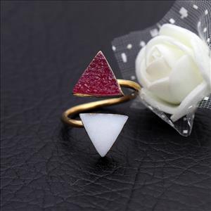 Natural Multi Agate Druzy Gemstone Gold Plated, Adjustable Ring, Multi Gemstone Rings Wholesale Jewelry (EJ-1913)