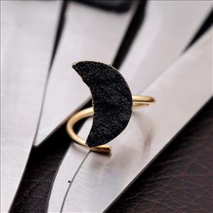 Natural Multi Agate Druzy Gemstone Adjustable Ring, Gold Plated, Multi Gemstone Rings Handmade Jewelry (EJ-1895)