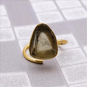 Minimalist Ring, Rough Gemstone Ring, Raw Stone Ring, Adjustable Ring, Stacking Ring, Gold Plated Ring Jewelry (RSAR-1)