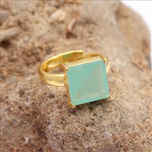Cat-Eye, Quartz Gemstone Adjustable Ring, Prong Setting Gold Plated Ring, Multi Gemstone Ring  Jewelry (EJ-1568)