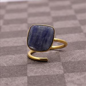 Minimalist Ring, Rough Gemstone Ring, Raw Stone Ring, Adjustable Ring, Stacking Ring, Gold Plated Ring Jewelry (RSAR-13)