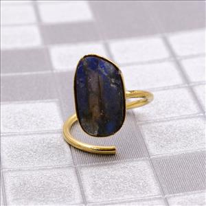 Minimalist Ring, Rough Gemstone Ring, Raw Stone Ring, Adjustable Ring, Stacking Ring, Gold Plated Ring Jewelry (RSAR-1)