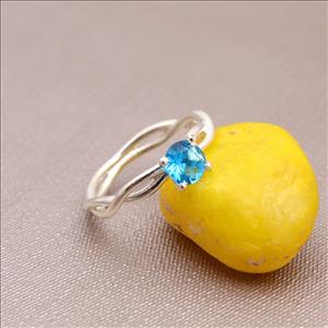 Beautiful Iolite, Topaz Gemstones Ring, Silver Plated Rings, Round Shape Stone Fashion Jewelry (EJ-1874)