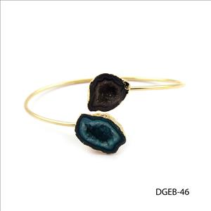 Geode Druzy Bracelet, Elegant Adjustable Bracelet, Druzy Geode Stacking Bangle, Natural Geode Druzy Bracelet, Gemstone Jewelry (DGEB-44)