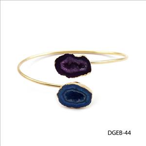 Geode Druzy Bracelet, Elegant Adjustable Bracelet, Druzy Geode Stacking Bangle, Natural Geode Druzy Bracelet, Gemstone Jewelry (DGEB-44)