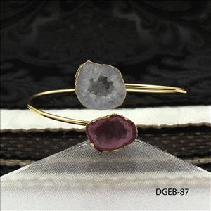 Geode Druzy Bracelet, Elegant Adjustable Bracelet, Druzy Geode Stacking Bangle, Natural Geode Druzy Bracelet, Gemstone Jewelry (DGEB-86)