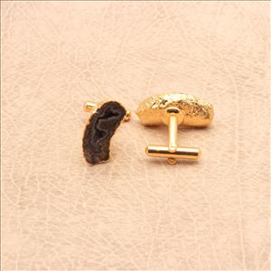 Geode Druzy Gemstone Cufflink,Black Cuff Links, Gifts For Him, Gold Electropated Cufflink, Handmade Jewelry (EJ-618)