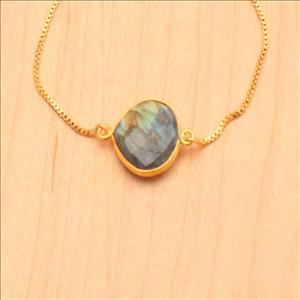 Labradorite, Agate Gemstone Gold Plated Bracelets Dedicated Adjustable Cubic Zircon Bracelets Handmade Jewelry (EJ-2554)