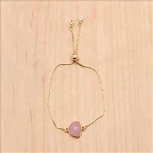 Chalcedony, Citrine Gemstone Bracelet Adjustable Gold Chain Bracelets With Cubic Zircon Bracelets Finding Jewelry Making Supplies  (EJ-2606)