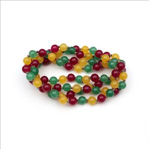 Agate & Druzy Gemstone Beaded Necklace for Men Women Handmade Knotted Necklace Beaded (B8N-13)