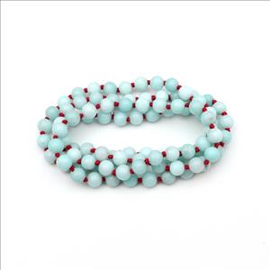 Kambaba Jasper, Druzy Gemstone Beaded Mala Beads Thread Necklace Handmade Knotted Necklace  (B8N-45)