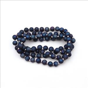 Druzy & Agate Gemstone Beaded Handmade Knotted Necklace  Necklace for Men Women Beaded Jewelry (B8N-17)
