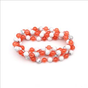 Druzy, Agate Gemstone Beaded Statement Necklace Handmade Knotted Necklace Thread Necklace Gift for Men & Women (B8N-69)