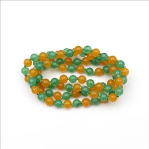 Druzy, Jade Gemstone Beaded Thread Necklace Handmade Knotted Necklace Mala Beads Jewelry (B8N-53)